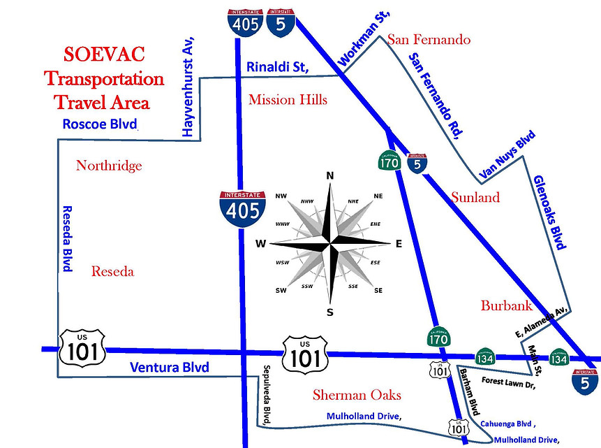 Map of our service area
